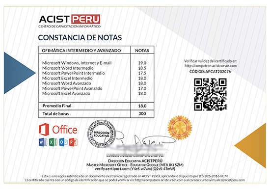 Obtener Certificado de Ofimática Avanzada de manera inmediata