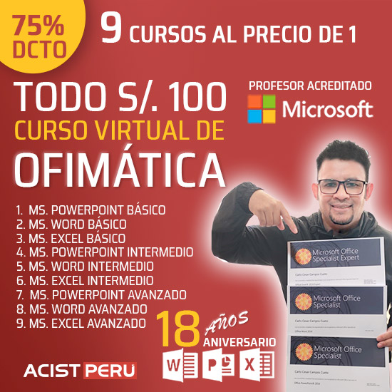 Curso Virtual de Ofimatica Basica Intermedio y Avanzado – Acist Perú Educa